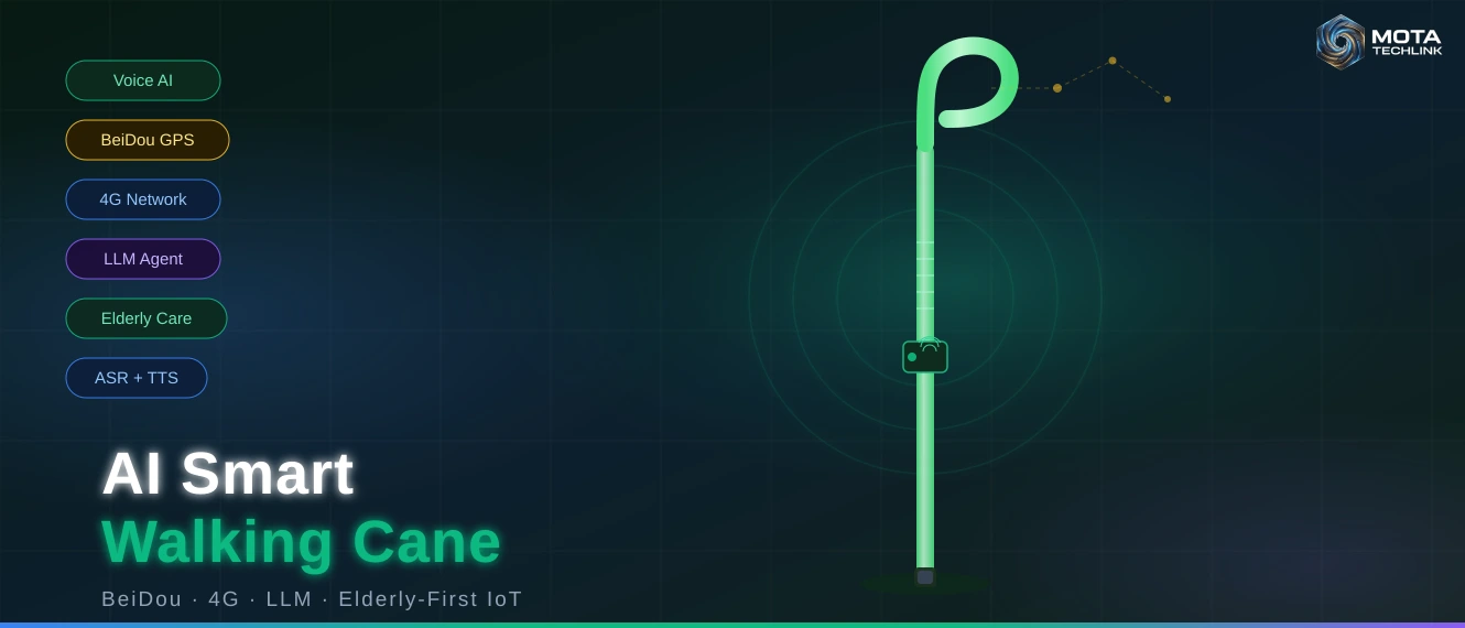 AI Walking Cane: LLM-Powered Elderly Care IoT Device